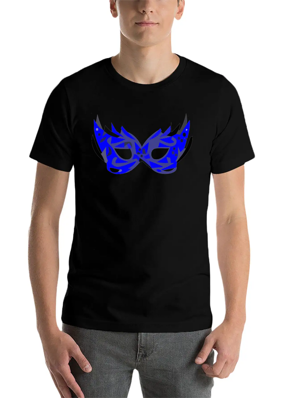 Blue Mask Unisex Short Sleeve Soft Cotton T-Shirt – Casual Everyday Wear