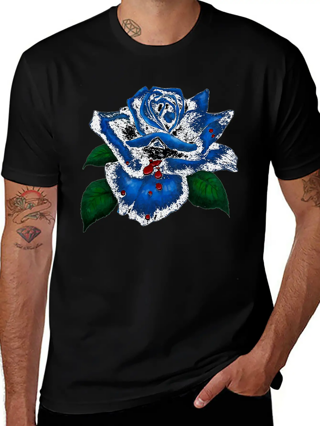 Blue Rose Unisex Casual T-Shirt – Clean Design For Daily Comfort