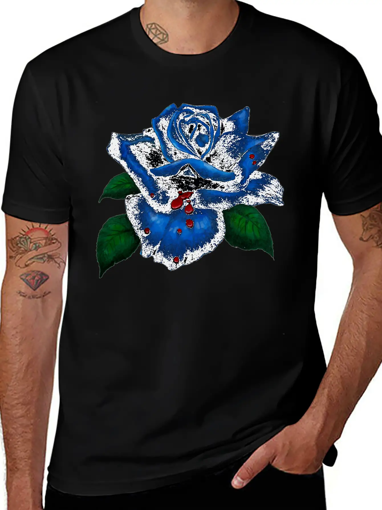 Blue Rose Unisex Casual T-Shirt – Clean Design For Daily Comfort