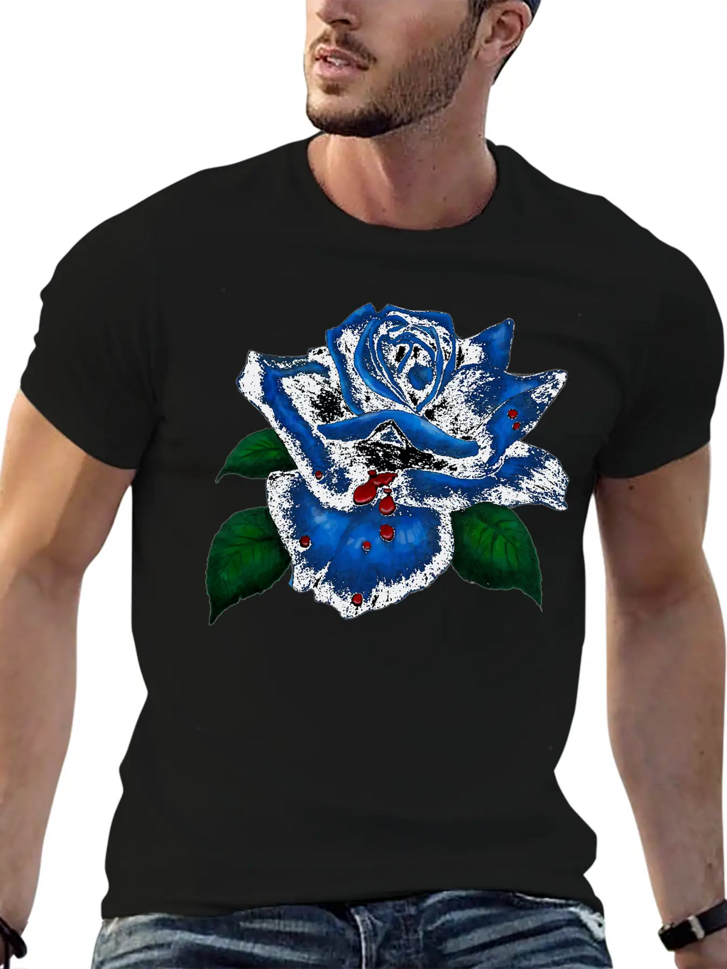 Blue Rose Unisex Casual T-Shirt – Clean Design For Daily Comfort