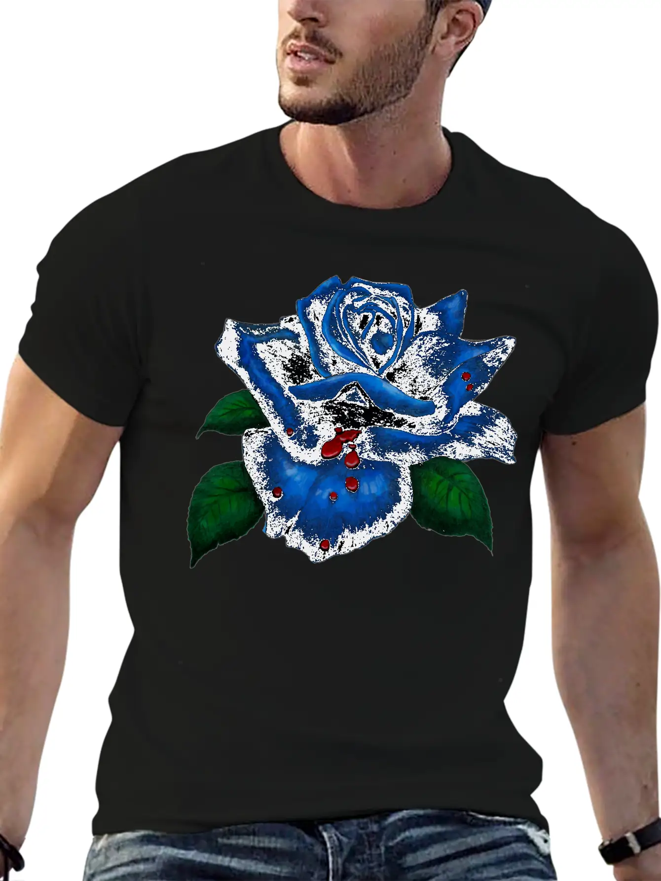 Blue Rose Unisex Casual T-Shirt – Clean Design For Daily Comfort