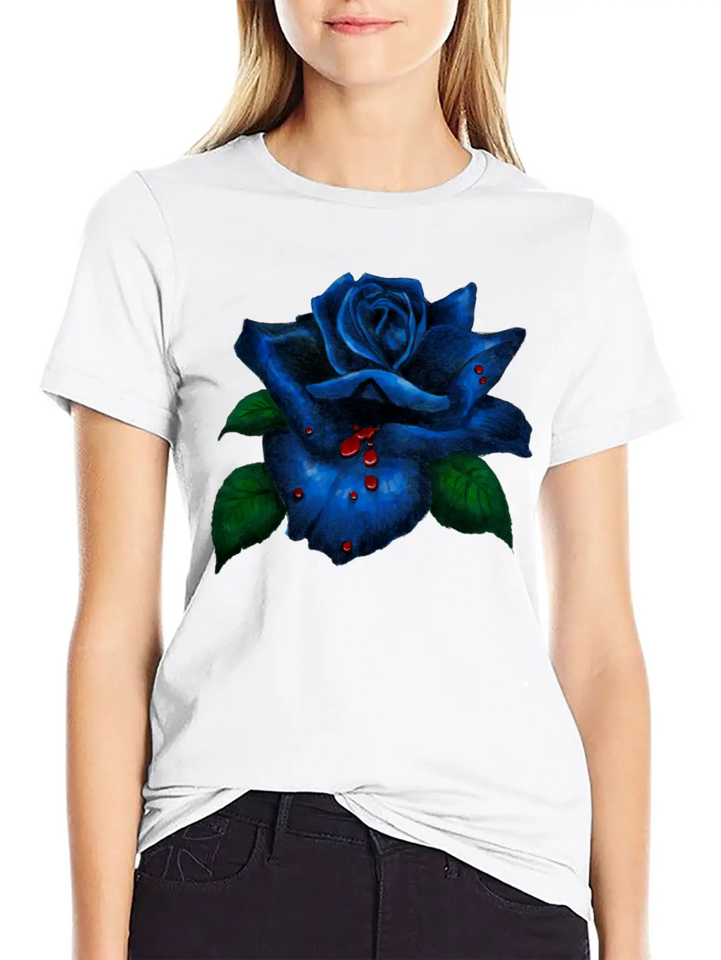 Blue Rose Unisex Casual T-Shirt – Clean Design For Daily Comfort
