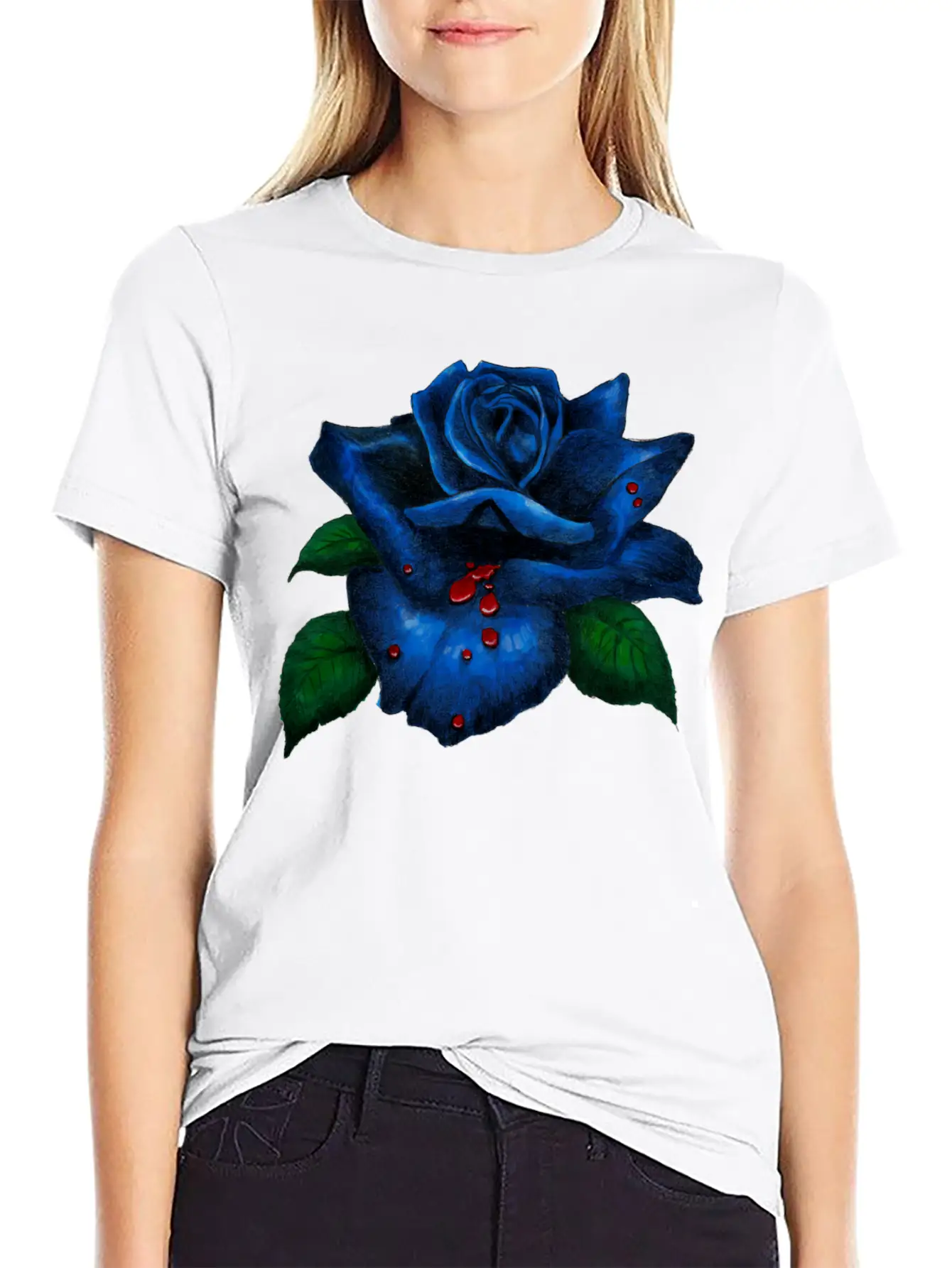 Blue Rose Unisex Casual T-Shirt – Clean Design For Daily Comfort