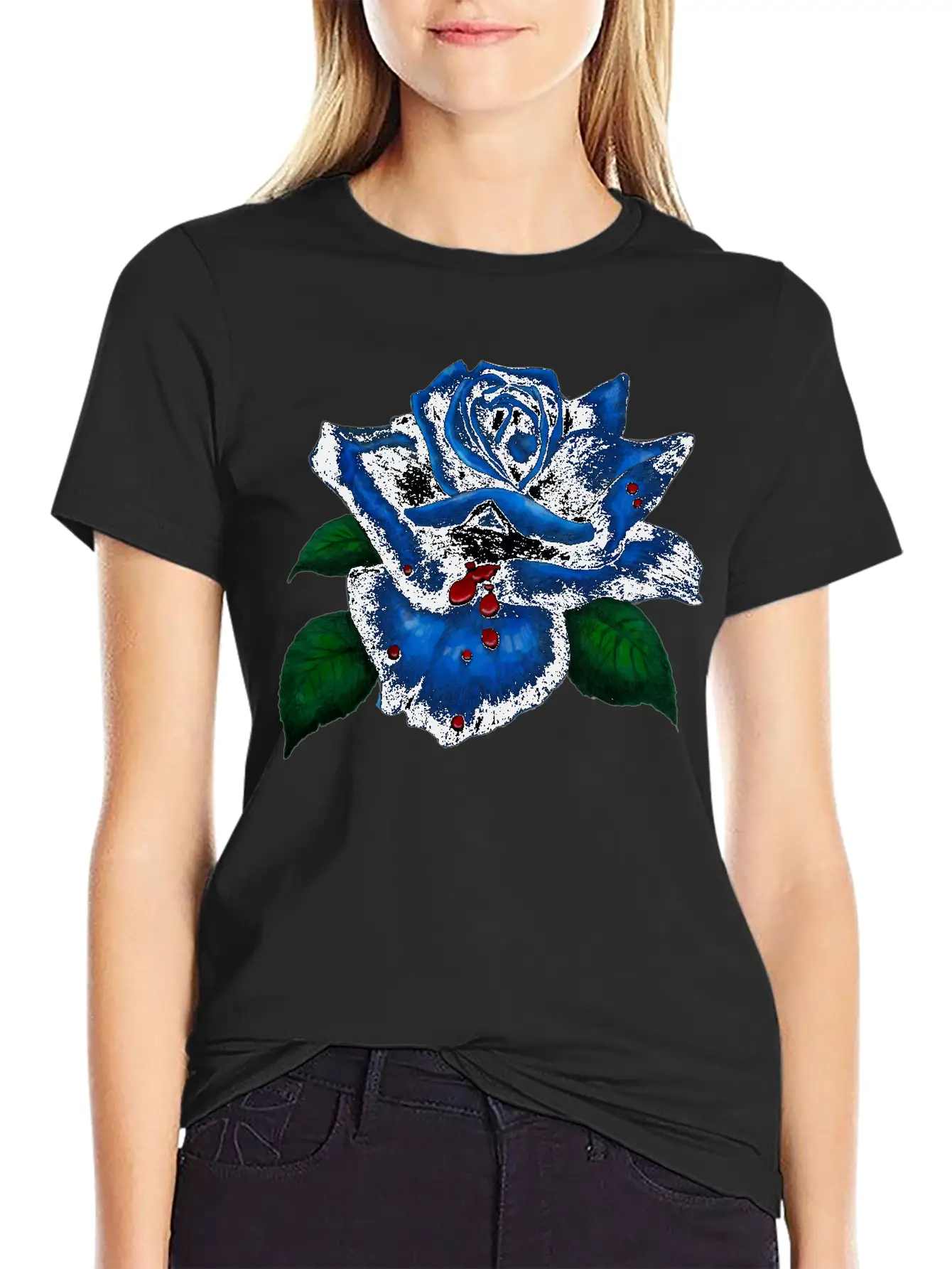 Blue Rose Unisex Casual T-Shirt – Clean Design For Daily Comfort
