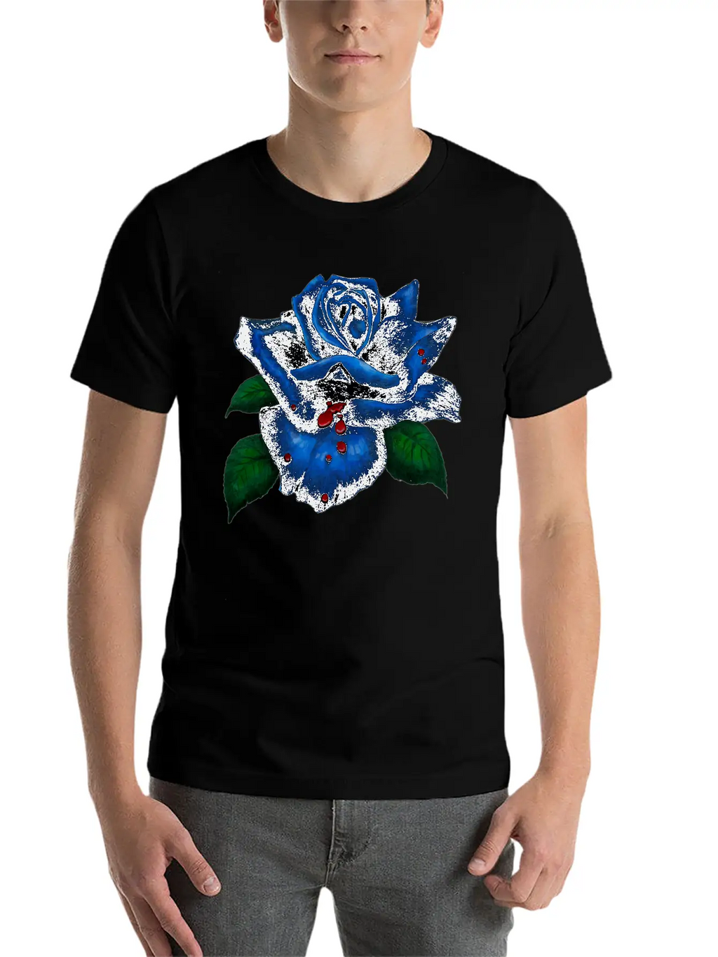 Blue Rose Unisex Casual T-Shirt – Clean Design For Daily Comfort