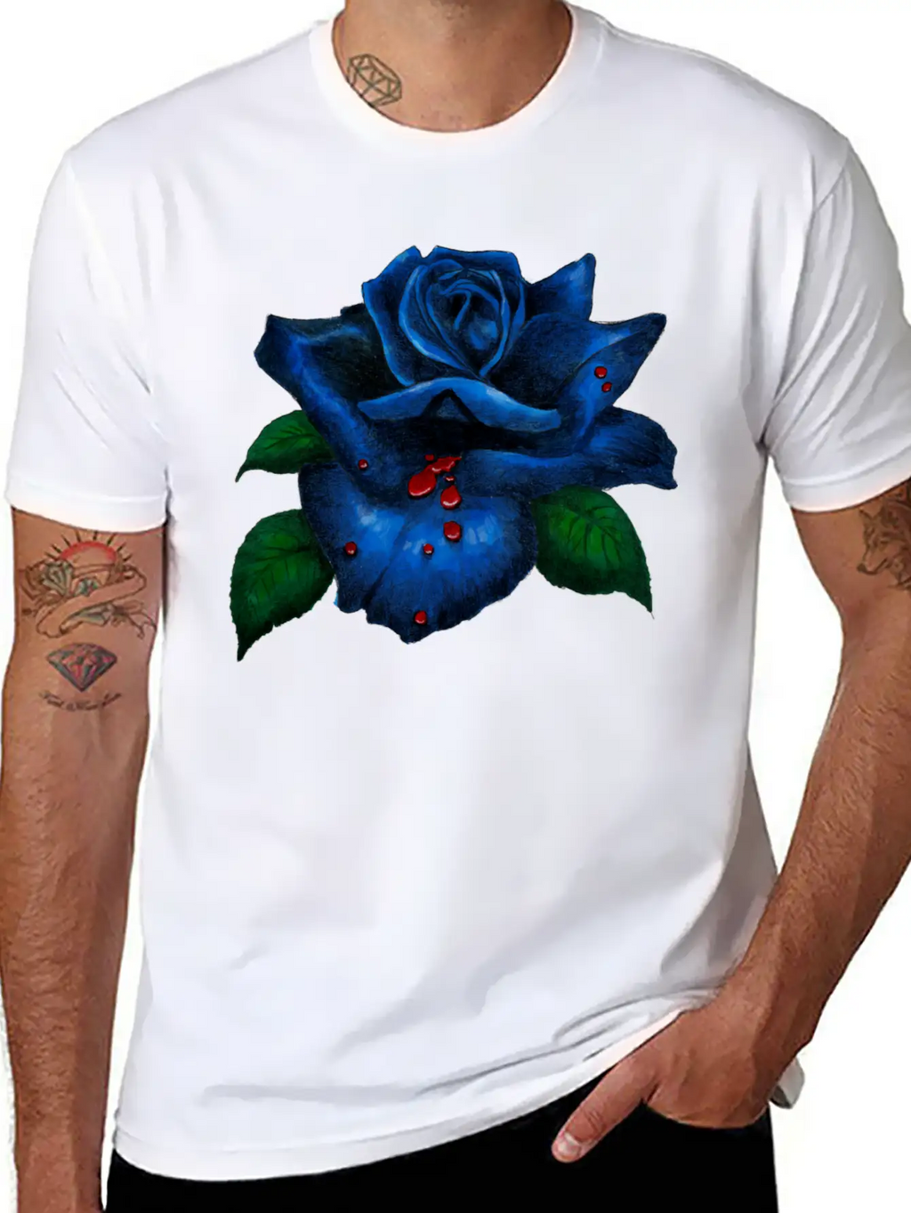 Blue Rose Unisex Casual T-Shirt – Clean Design For Daily Comfort