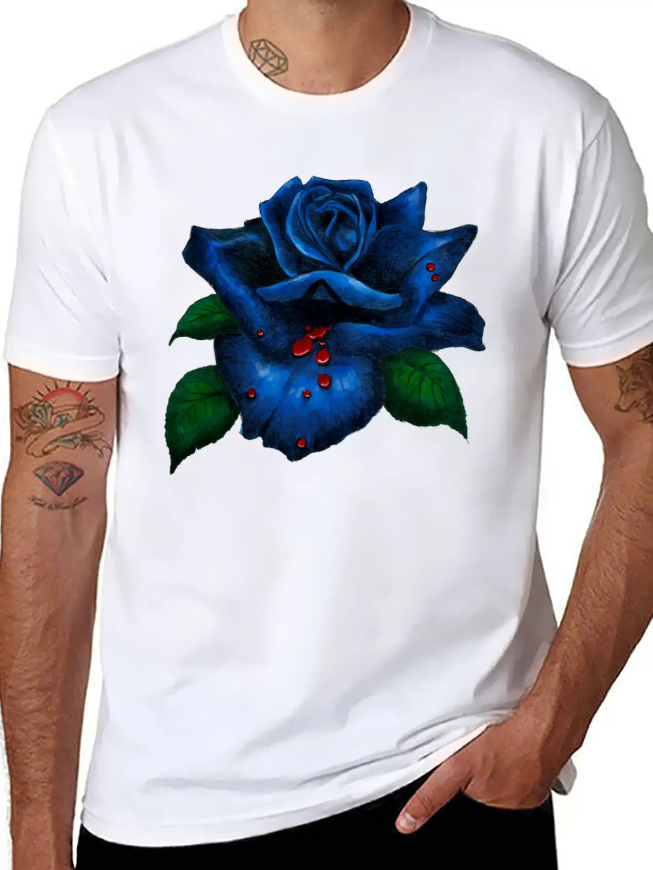 Blue Rose Unisex Casual T-Shirt – Clean Design For Daily Comfort