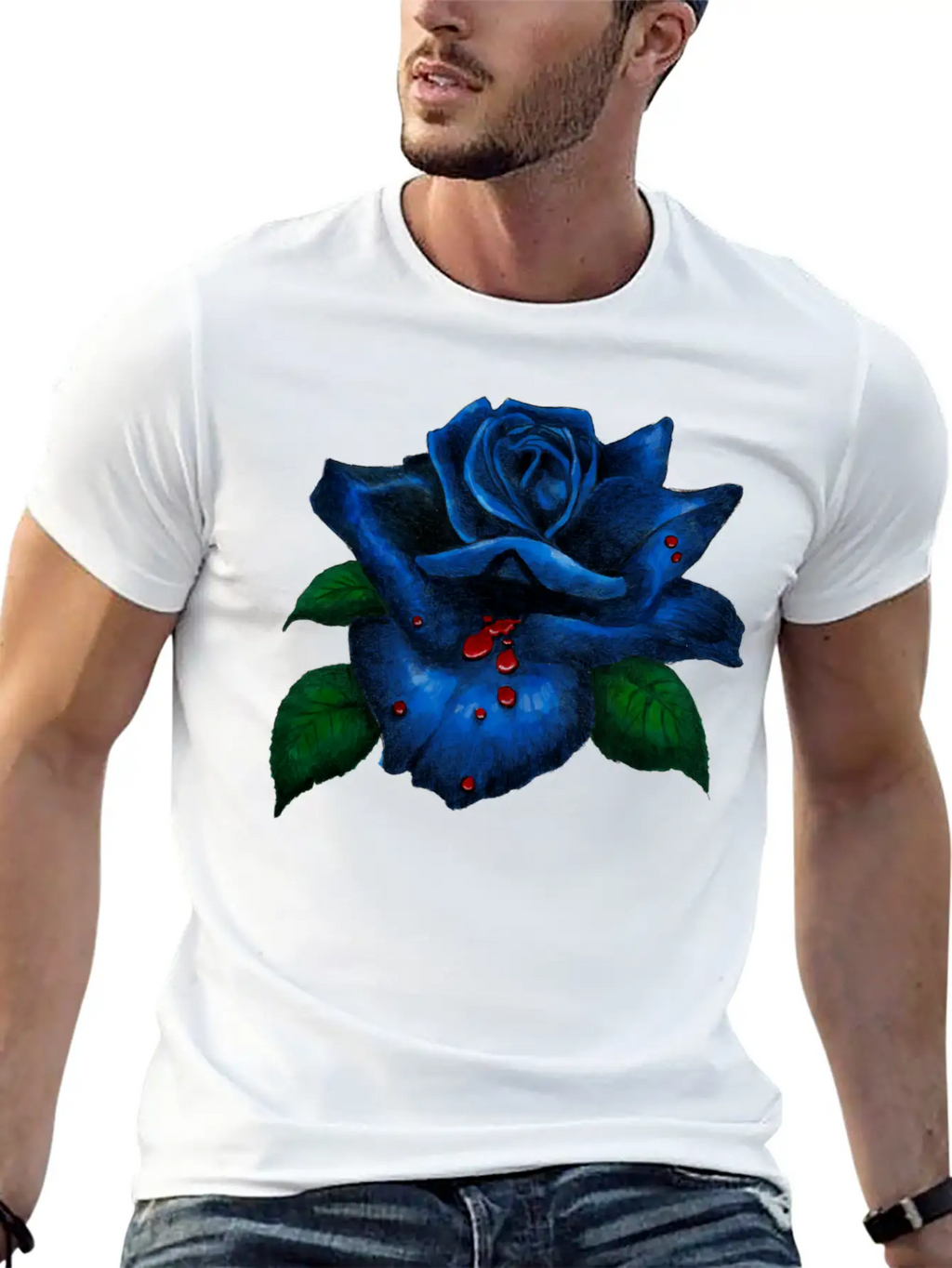 Blue Rose Unisex Casual T-Shirt – Clean Design For Daily Comfort