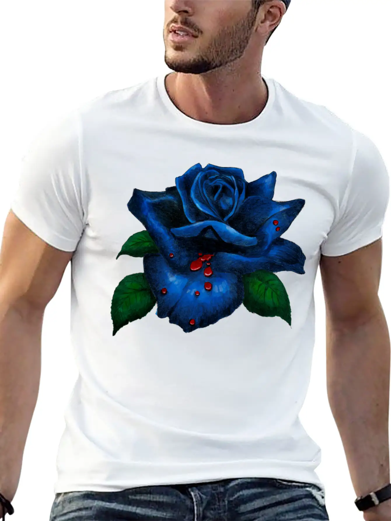 Blue Rose Unisex Casual T-Shirt – Clean Design For Daily Comfort