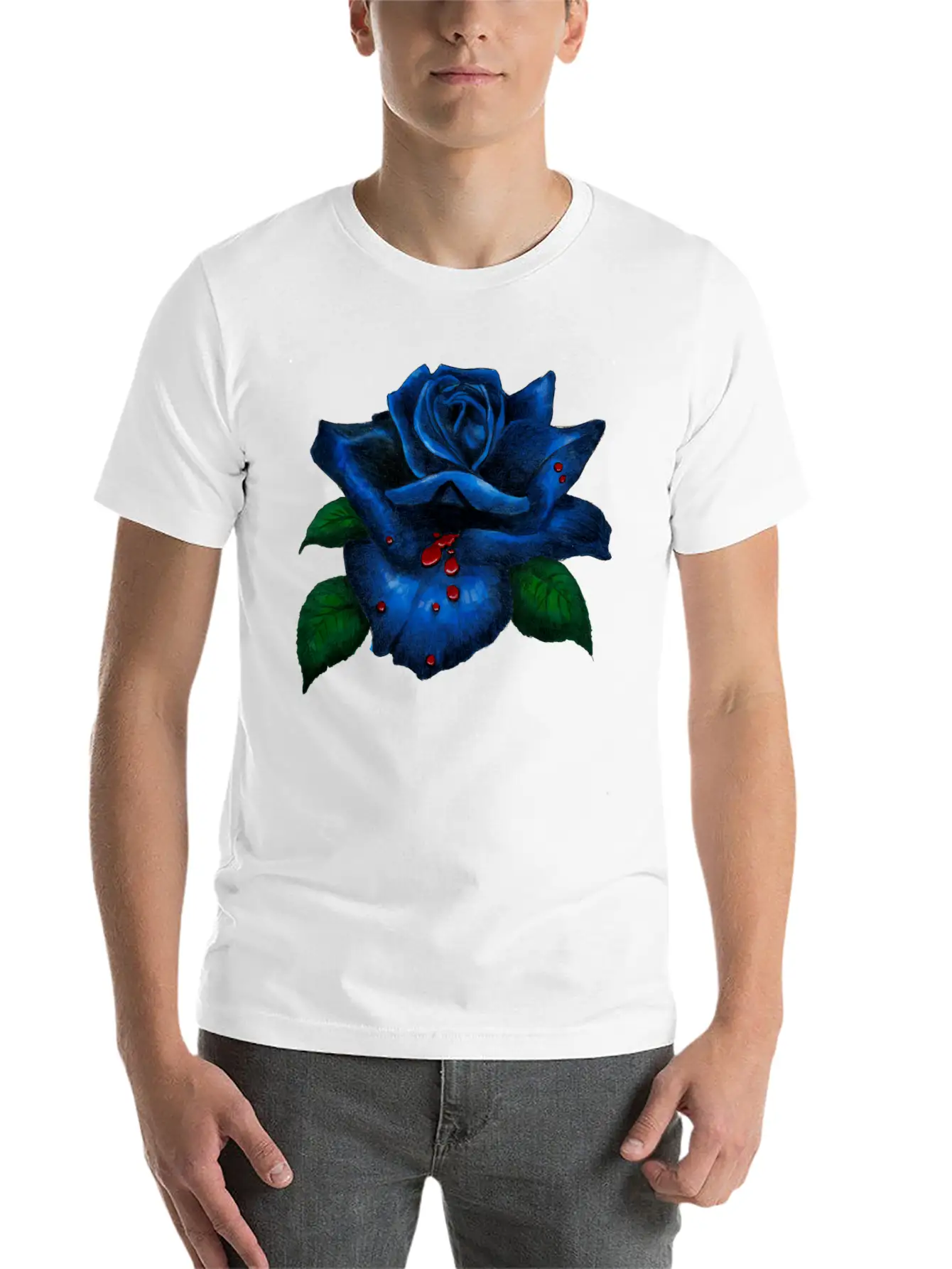 Blue Rose Unisex Casual T-Shirt – Clean Design For Daily Comfort