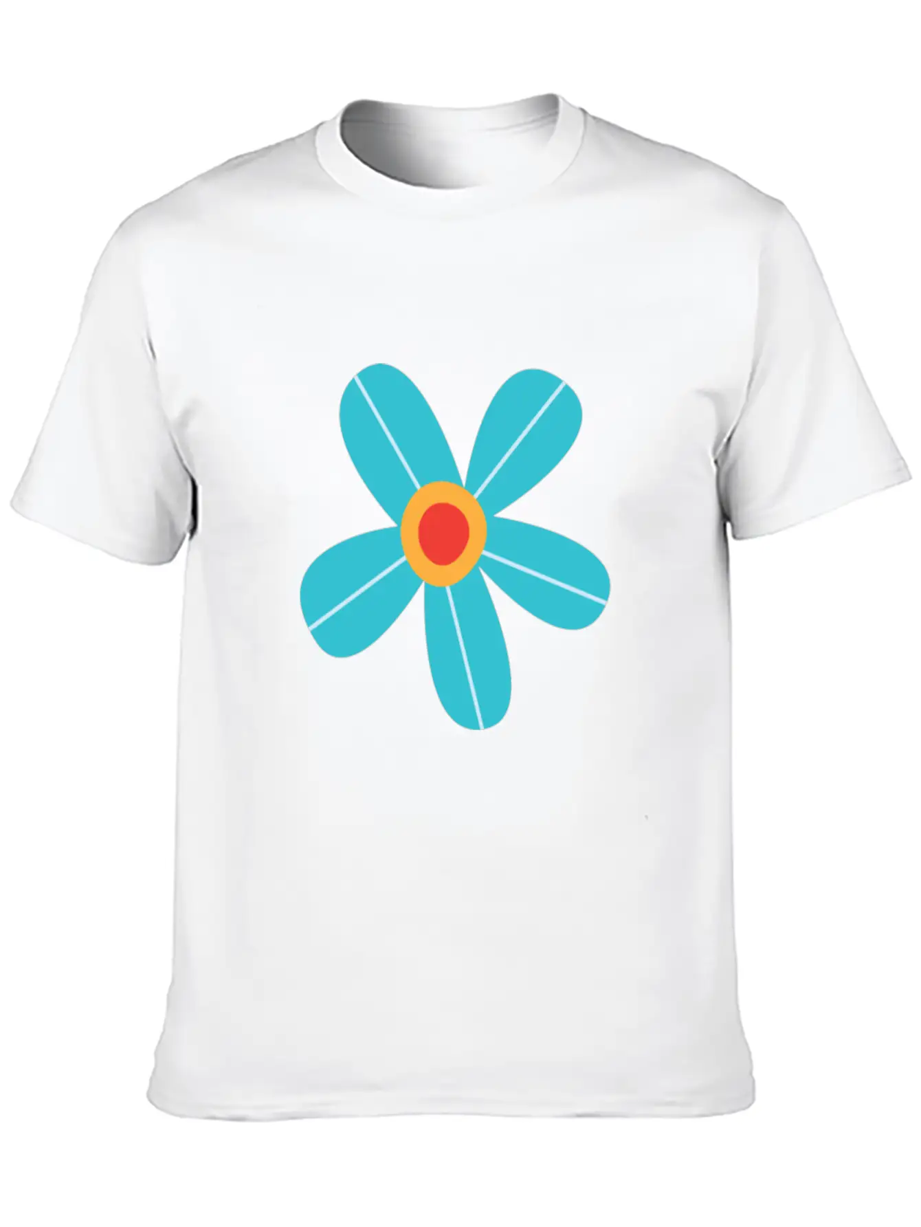 Blue Rose Unisex Short Sleeve Soft Cotton T-Shirt – Casual Everyday Wear