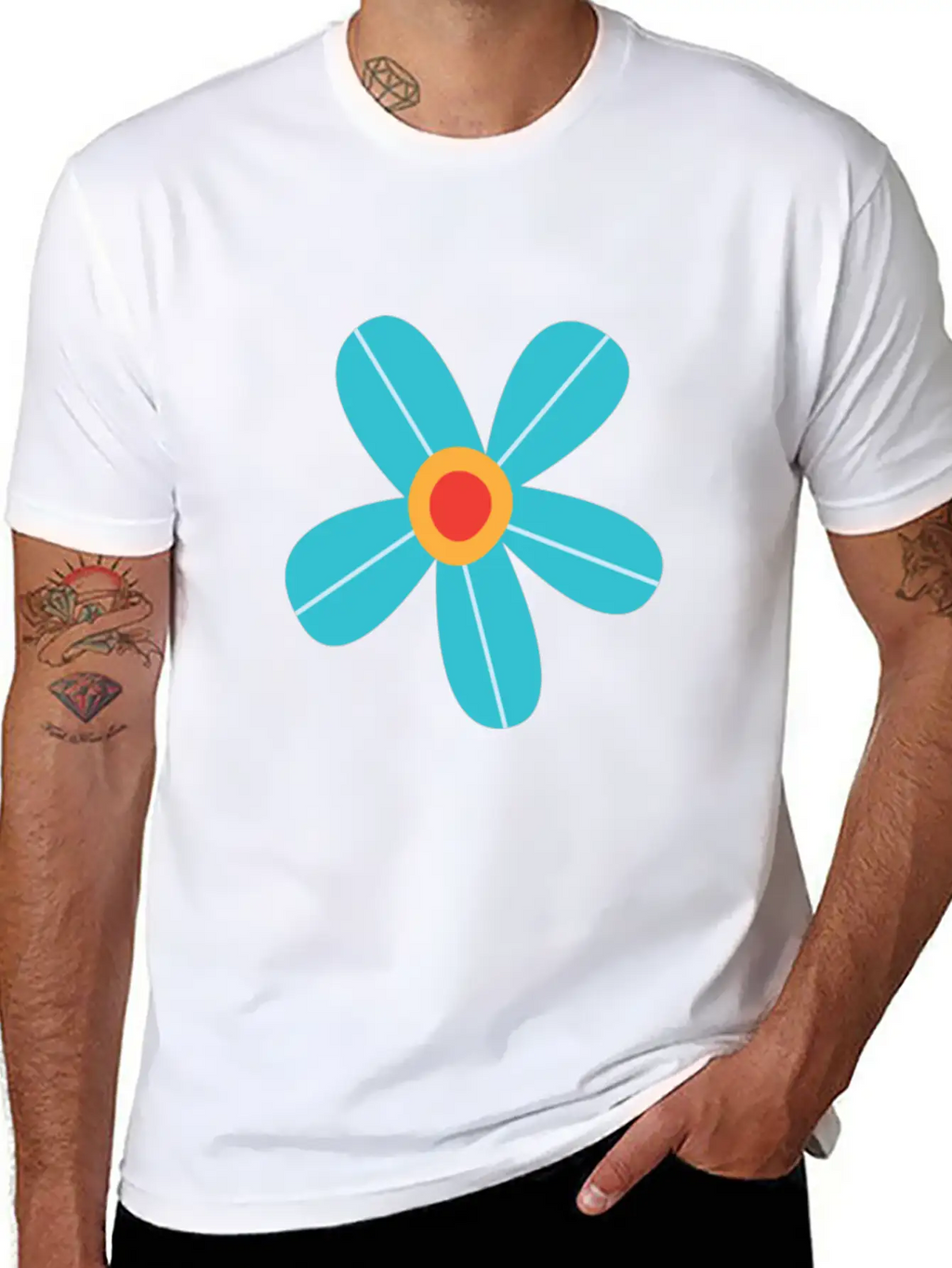 Blue Rose Unisex Short Sleeve Soft Cotton T-Shirt – Casual Everyday Wear