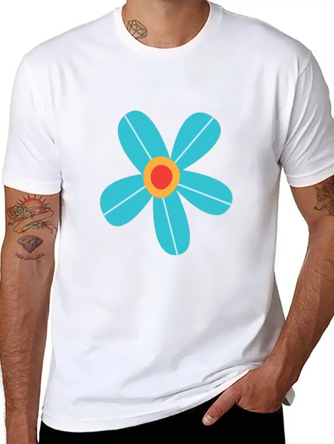 Blue Rose Unisex Short Sleeve Soft Cotton T-Shirt – Casual Everyday Wear