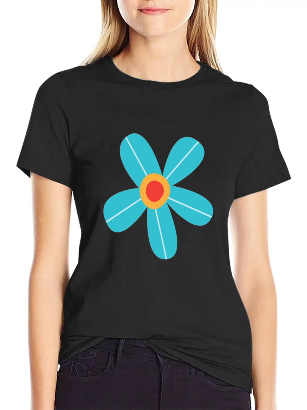 Blue Rose Unisex Short Sleeve Soft Cotton T-Shirt – Casual Everyday Wear