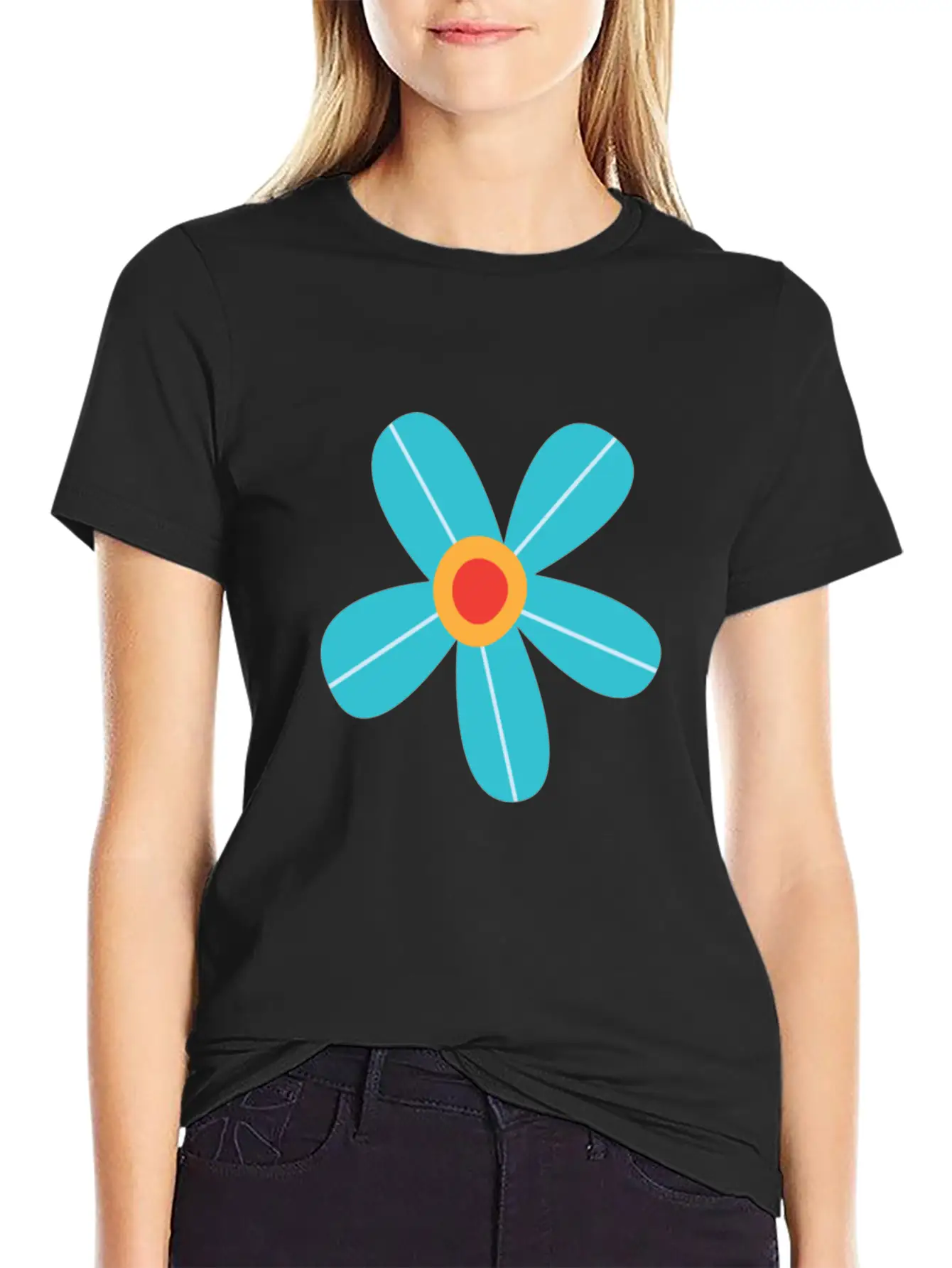 Blue Rose Unisex Short Sleeve Soft Cotton T-Shirt – Casual Everyday Wear