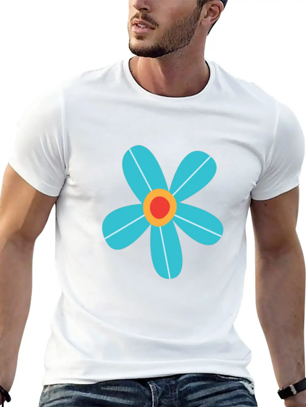 Blue Rose Unisex Short Sleeve Soft Cotton T-Shirt – Casual Everyday Wear