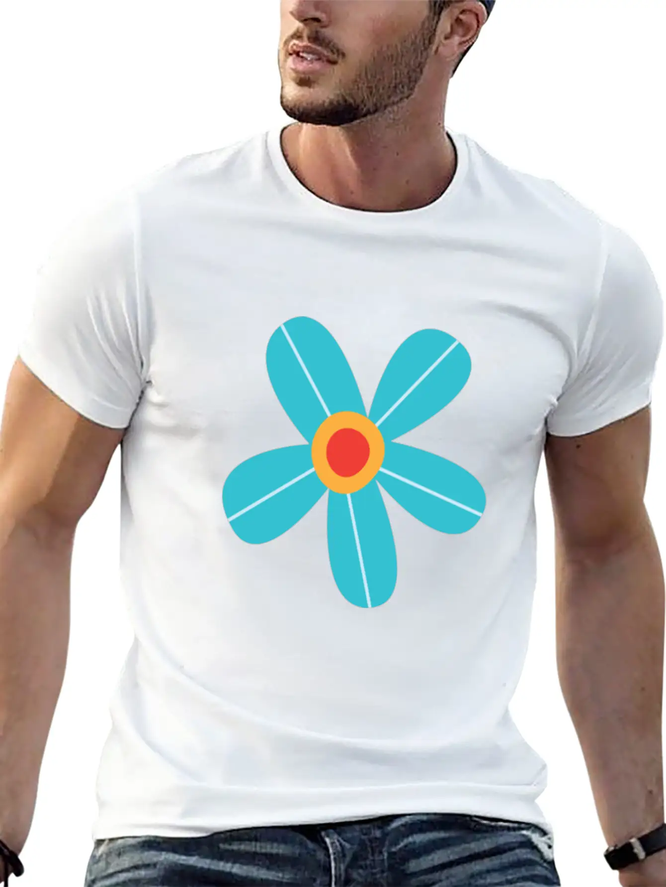 Blue Rose Unisex Short Sleeve Soft Cotton T-Shirt – Casual Everyday Wear
