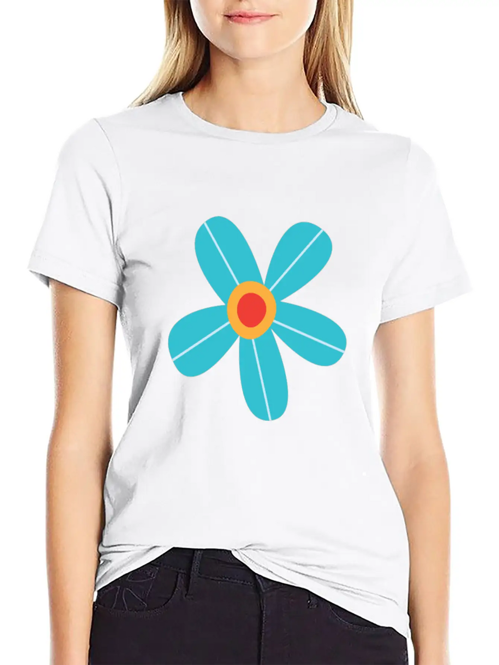Blue Rose Unisex Short Sleeve Soft Cotton T-Shirt – Casual Everyday Wear