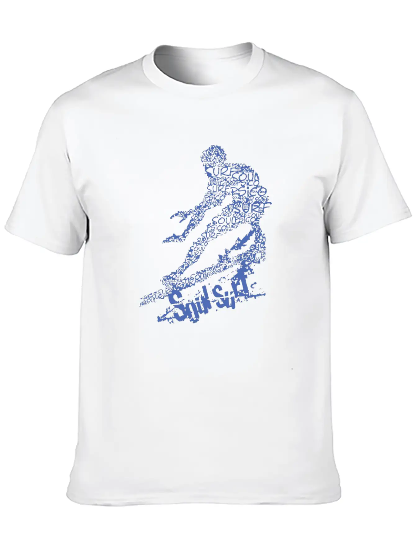 Blue Surfing Logo Humour Stylish Everyday T-Shirt – Unisex Basic Cotton Tee