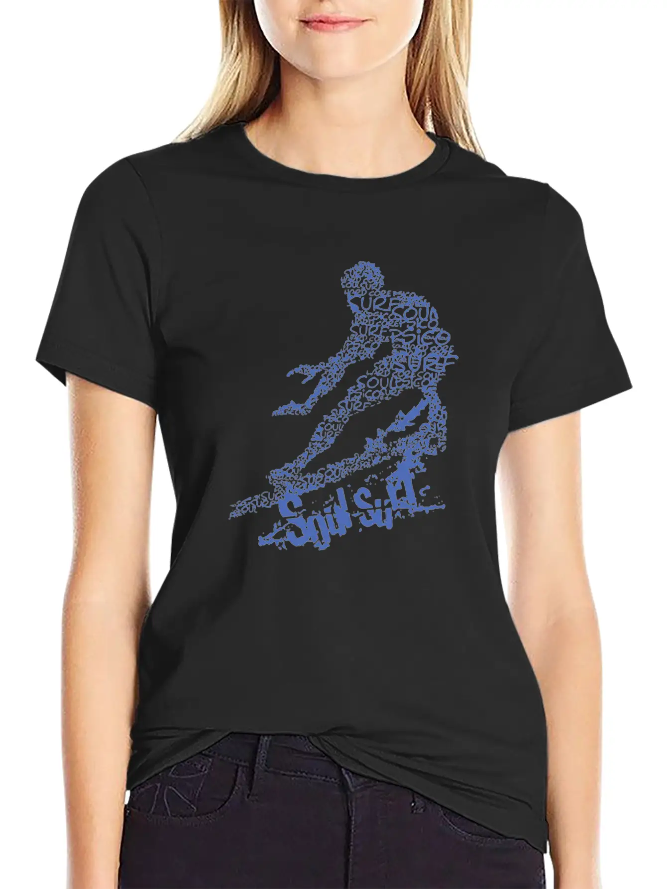 Blue Surfing Logo Humour Stylish Everyday T-Shirt – Unisex Basic Cotton Tee
