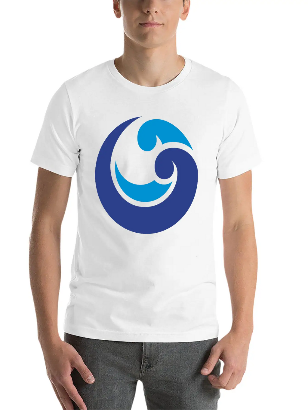 Blue Waterdrop Unisex Short Sleeve Soft Cotton T-Shirt – Casual Everyday Wear