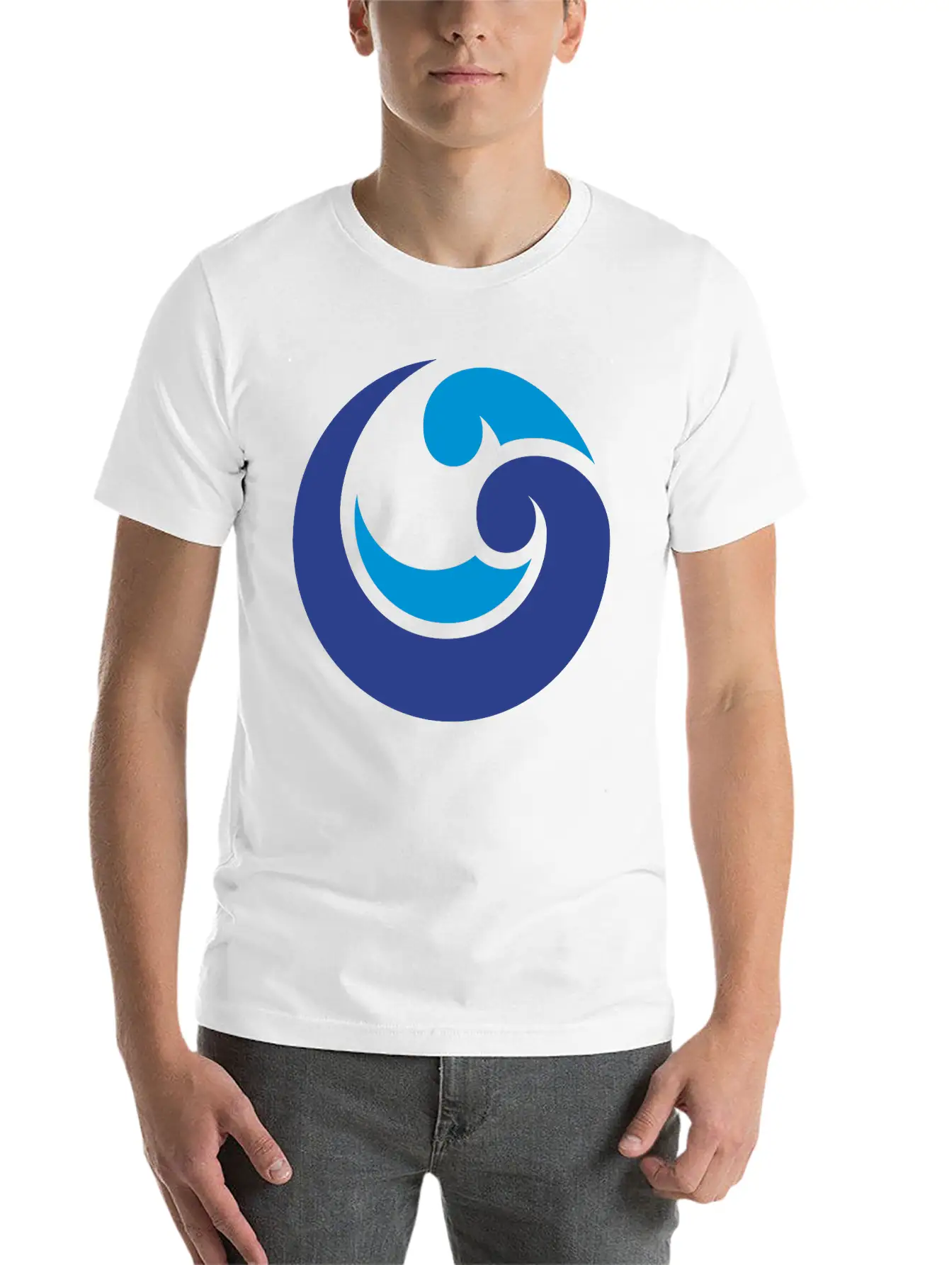 Blue Waterdrop Unisex Short Sleeve Soft Cotton T-Shirt – Casual Everyday Wear