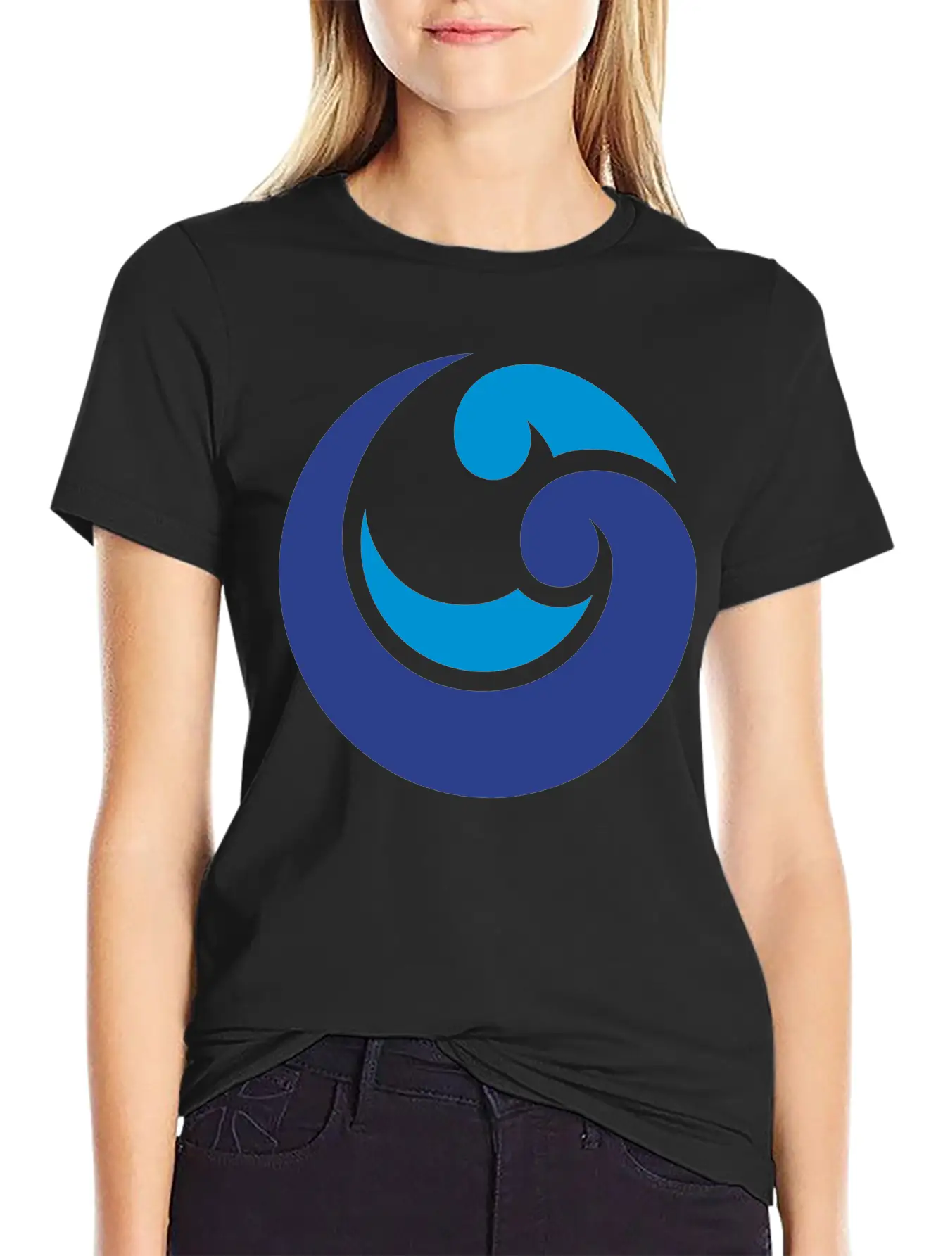 Blue Waterdrop Unisex Short Sleeve Soft Cotton T-Shirt – Casual Everyday Wear