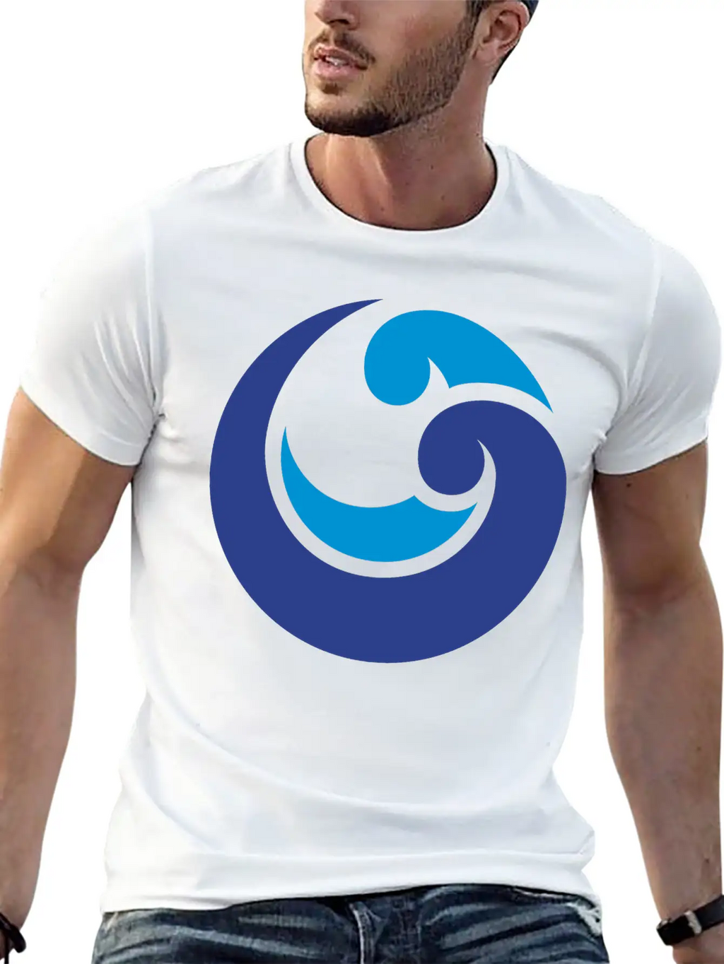 Blue Waterdrop Unisex Short Sleeve Soft Cotton T-Shirt – Casual Everyday Wear