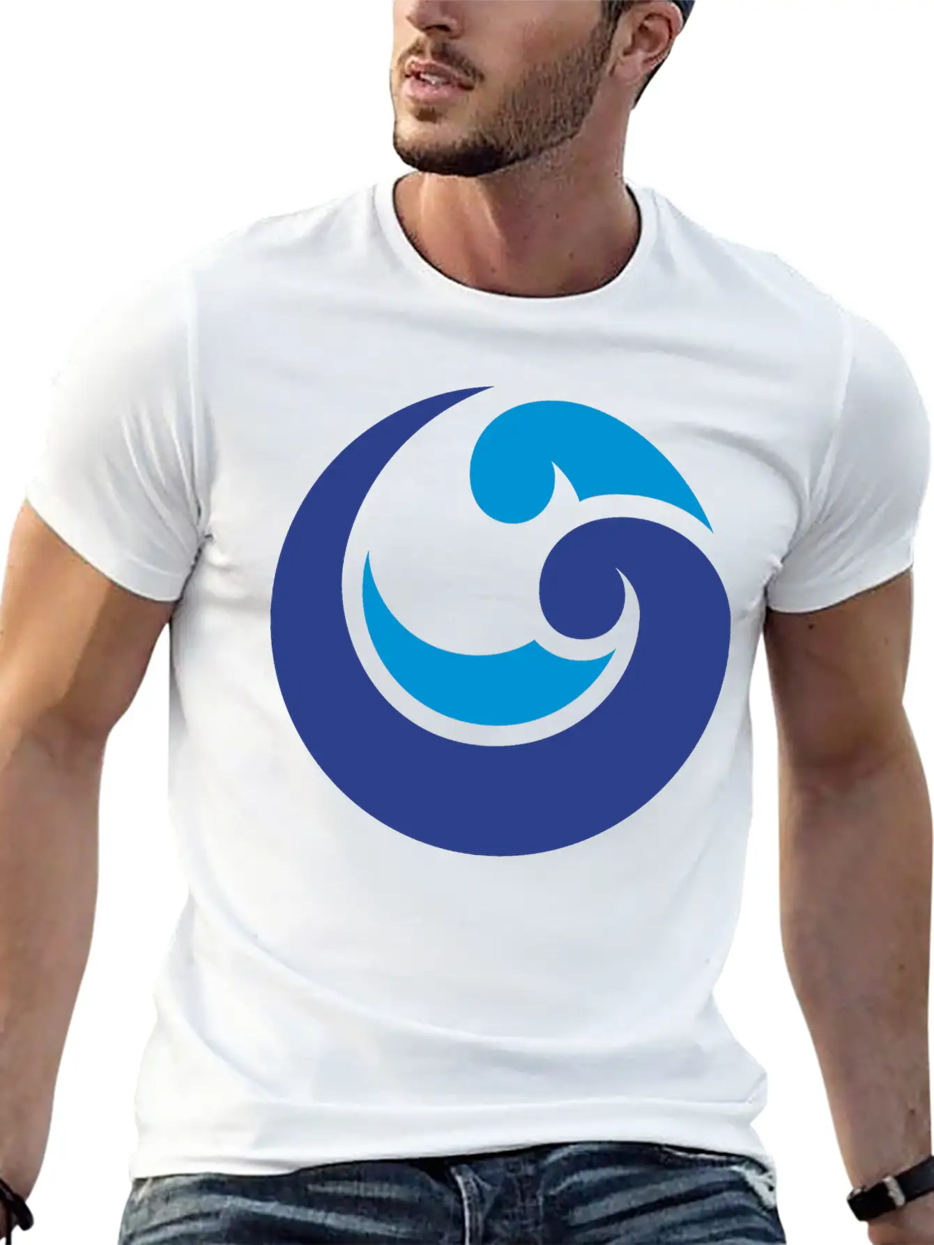 Blue Waterdrop Unisex Short Sleeve Soft Cotton T-Shirt – Casual Everyday Wear