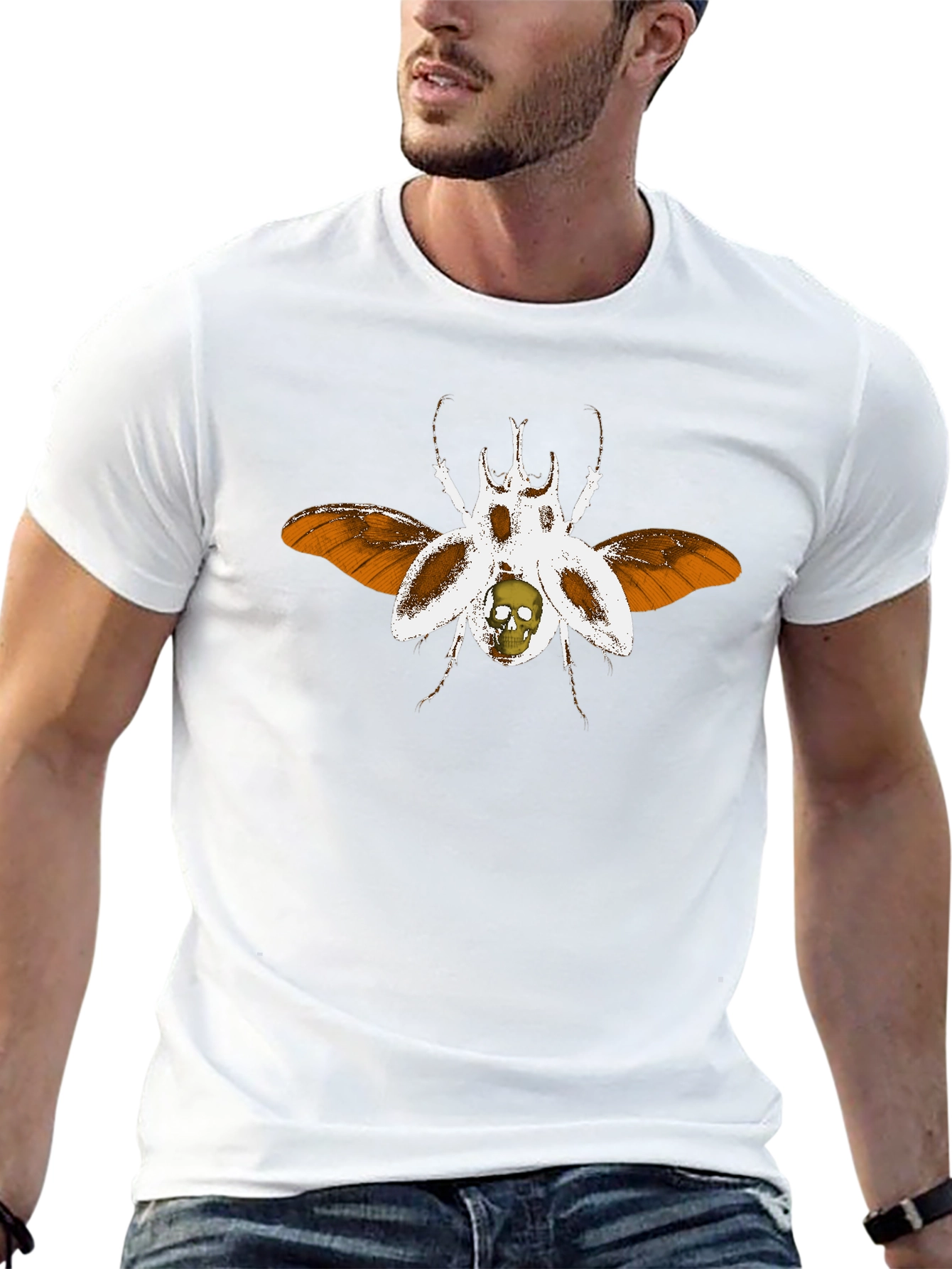 Skull Beetle Graphic T-Shirt