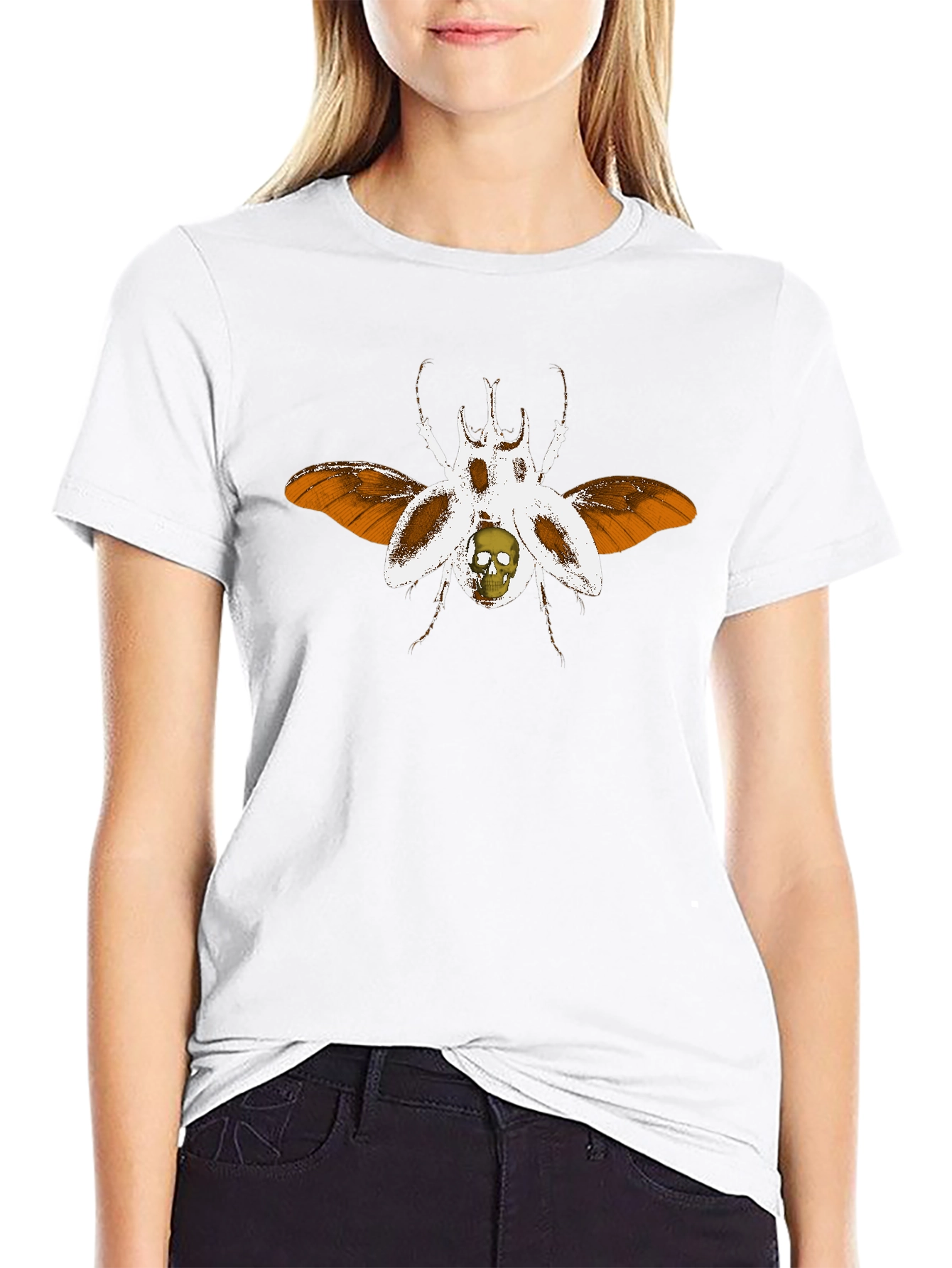 Skull Beetle Graphic T-Shirt