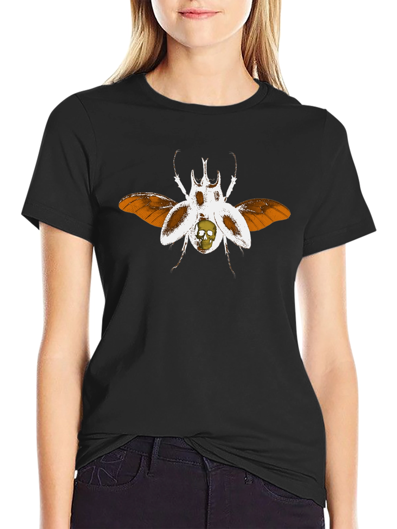 Skull Beetle Graphic T-Shirt