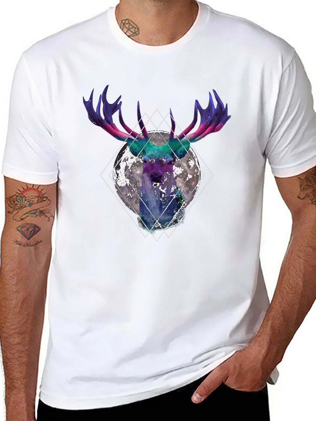 Cosmic Moose Graphic T-Shirt - Black