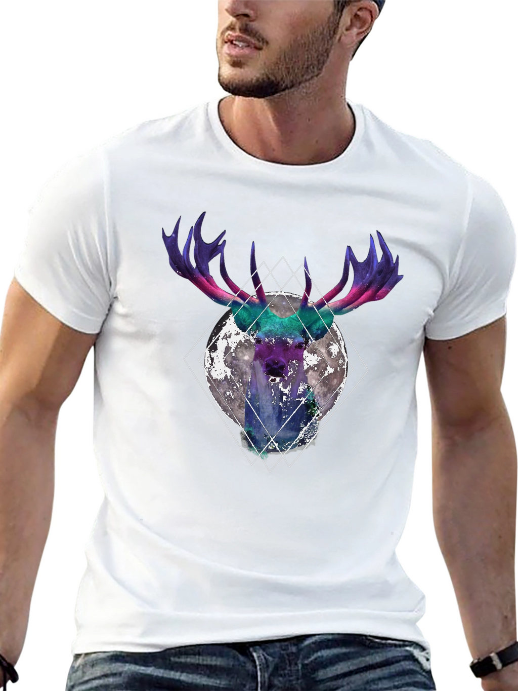 Cosmic Moose Graphic T-Shirt - Black