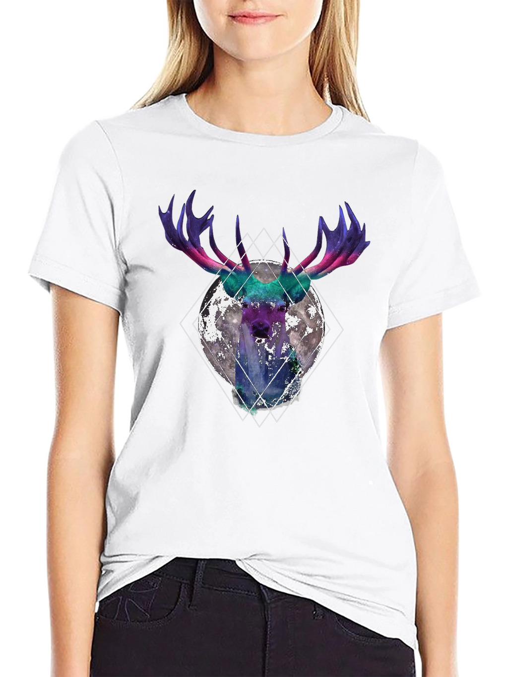Cosmic Moose Graphic T-Shirt - Black