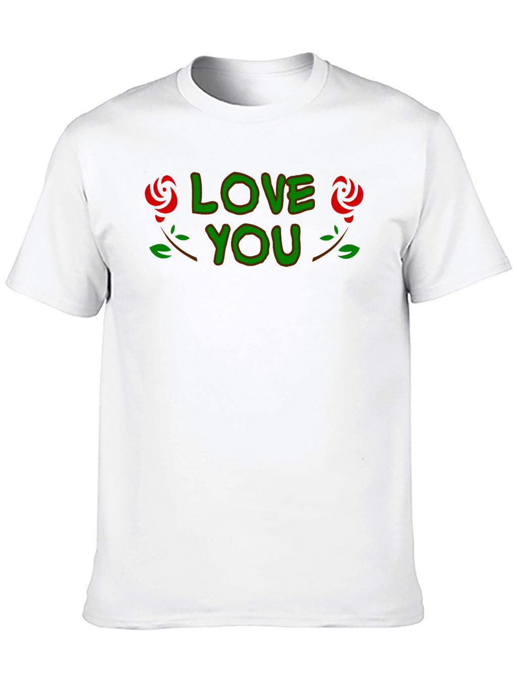 Love You Graphic Tee - Rose Accent
