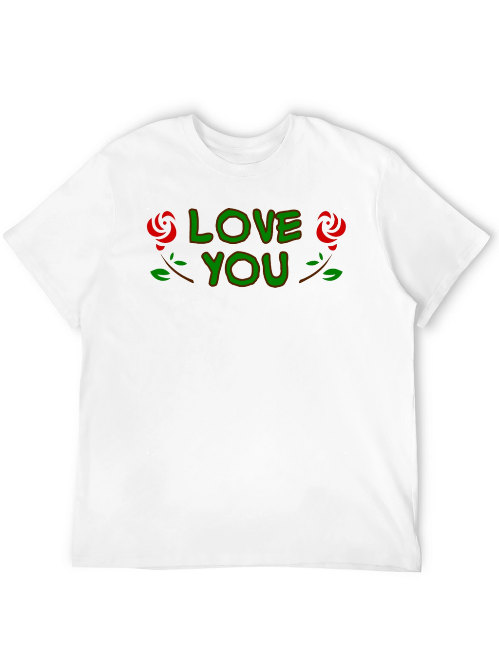 Love You Graphic Tee - Rose Accent