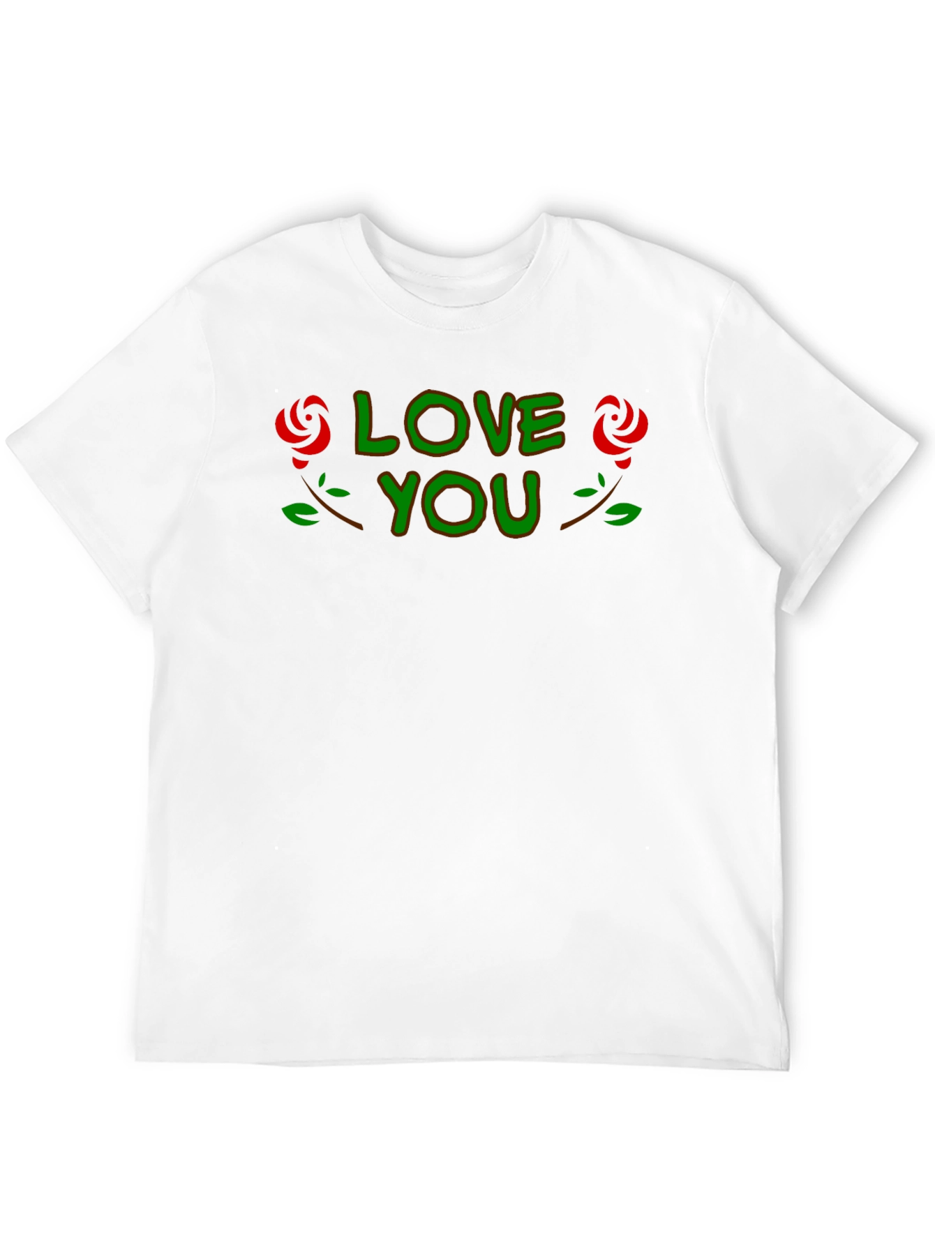 Love You Graphic Tee - Rose Accent