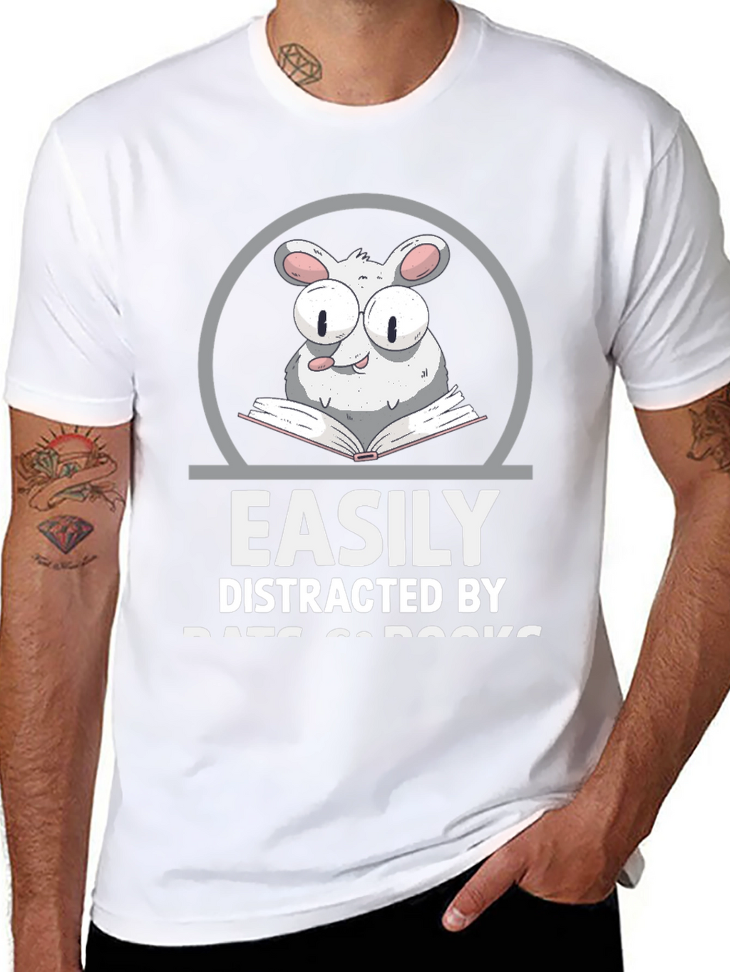 Easily Distracted By Rats & Books T-Shirt