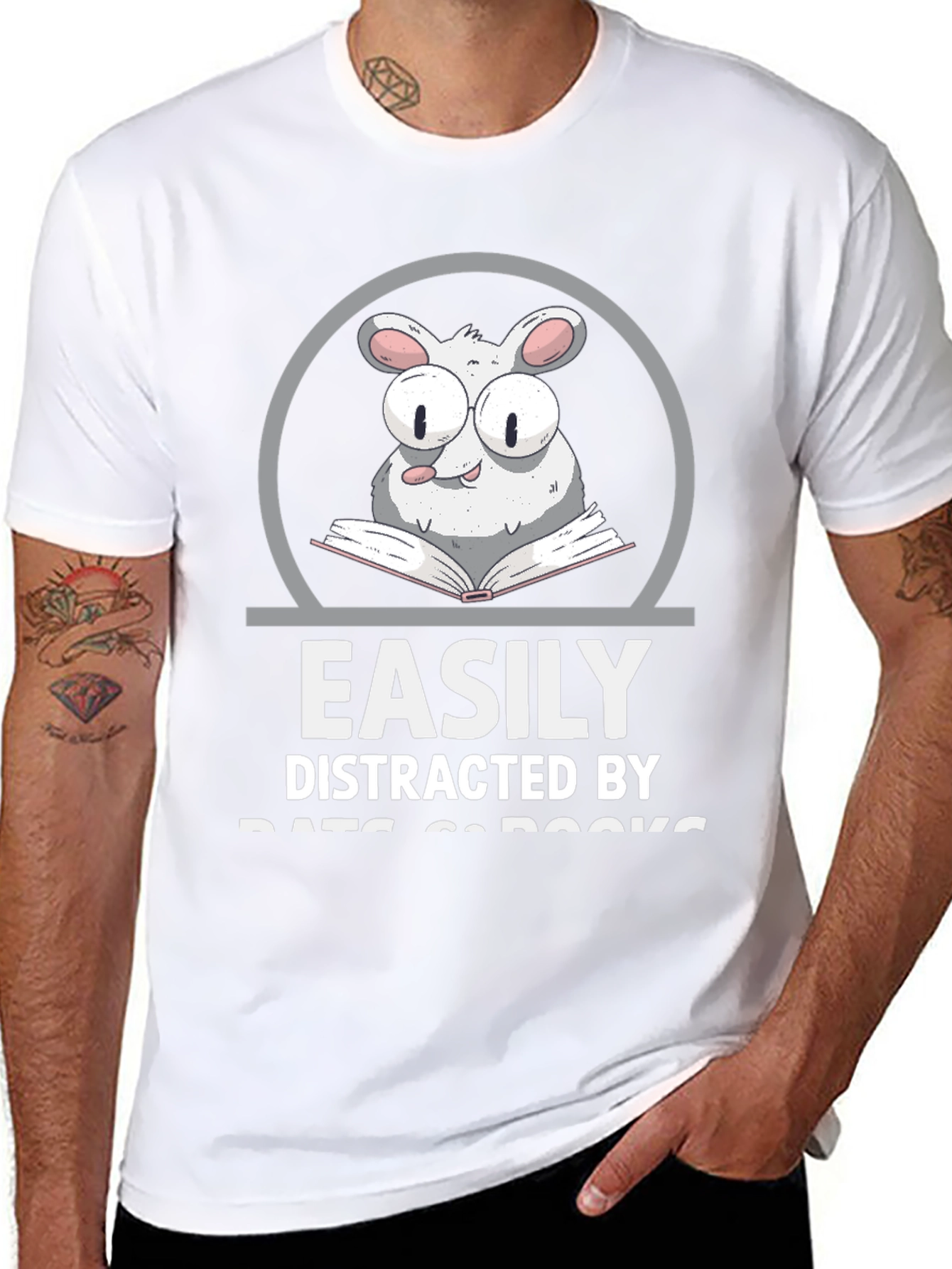 Easily Distracted By Rats & Books T-Shirt