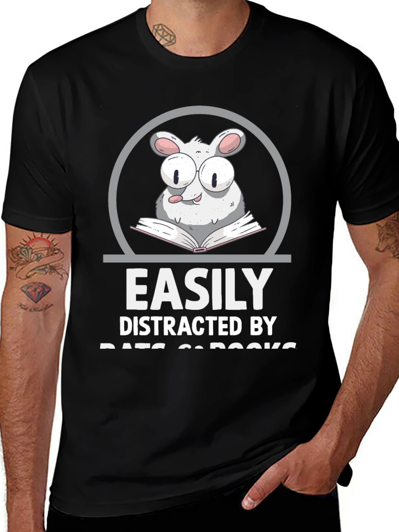 Easily Distracted By Rats & Books T-Shirt
