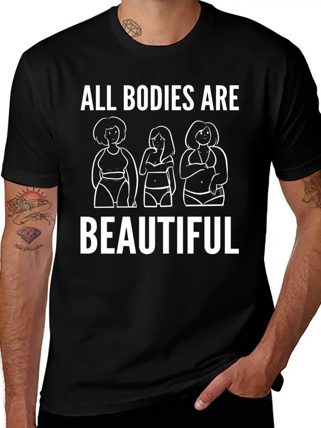 Bodies Are Beautiful Self Confident Gift Unisex Casual T-Shirt – Clean Design For Daily Comfort