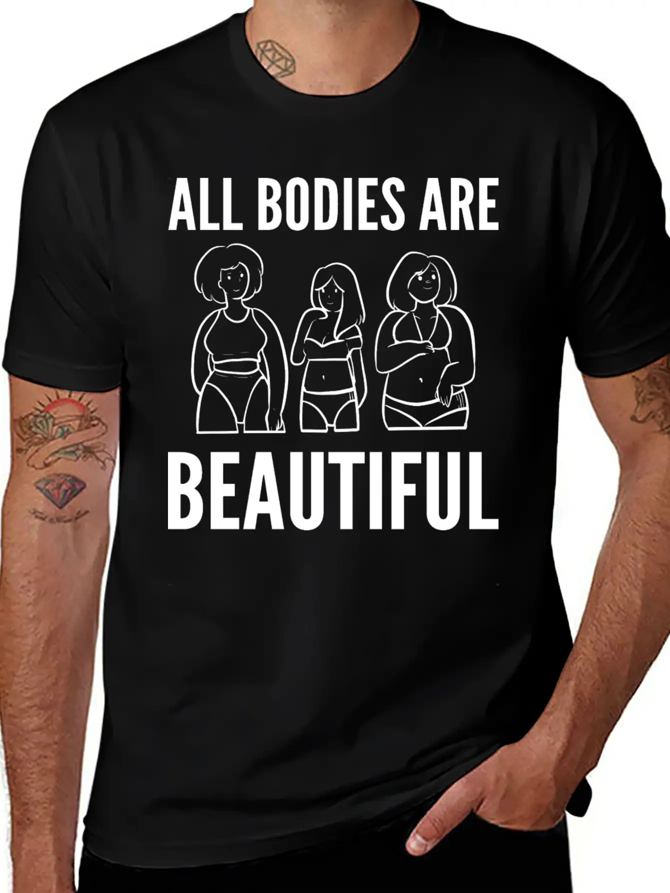 Bodies Are Beautiful Self Confident Gift Unisex Casual T-Shirt – Clean Design For Daily Comfort