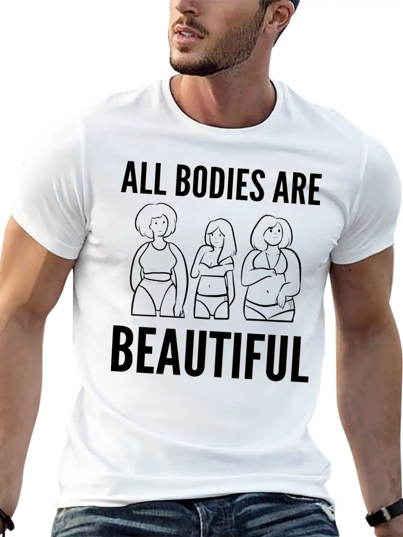 Bodies Are Beautiful Self Confident Gift Unisex Casual T-Shirt – Clean Design For Daily Comfort
