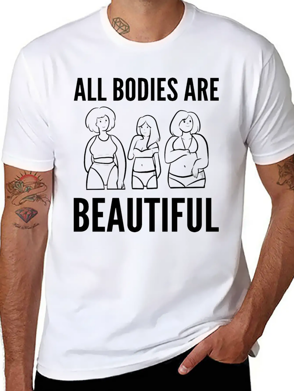 Bodies Are Beautiful Self Confident Gift Unisex Casual T-Shirt – Clean Design For Daily Comfort