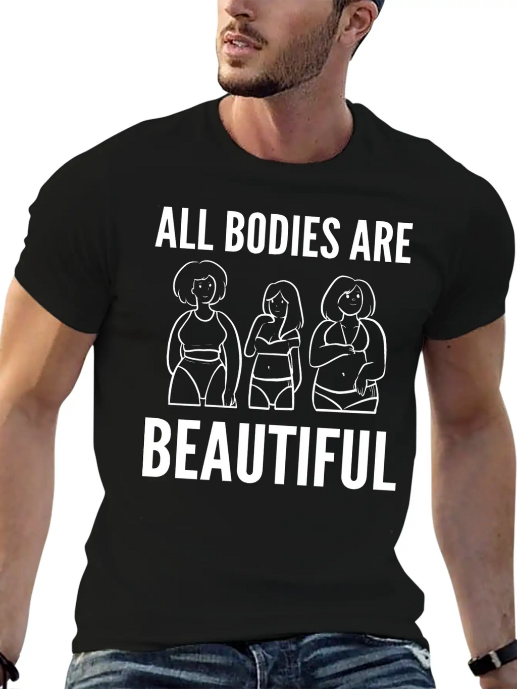 Bodies Are Beautiful Self Confident Gift Unisex Casual T-Shirt – Clean Design For Daily Comfort