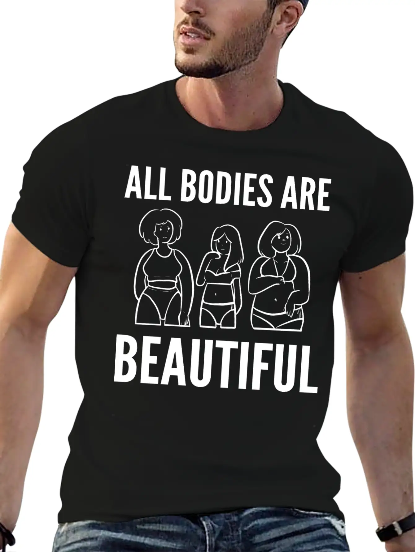 Bodies Are Beautiful Self Confident Gift Unisex Casual T-Shirt – Clean Design For Daily Comfort