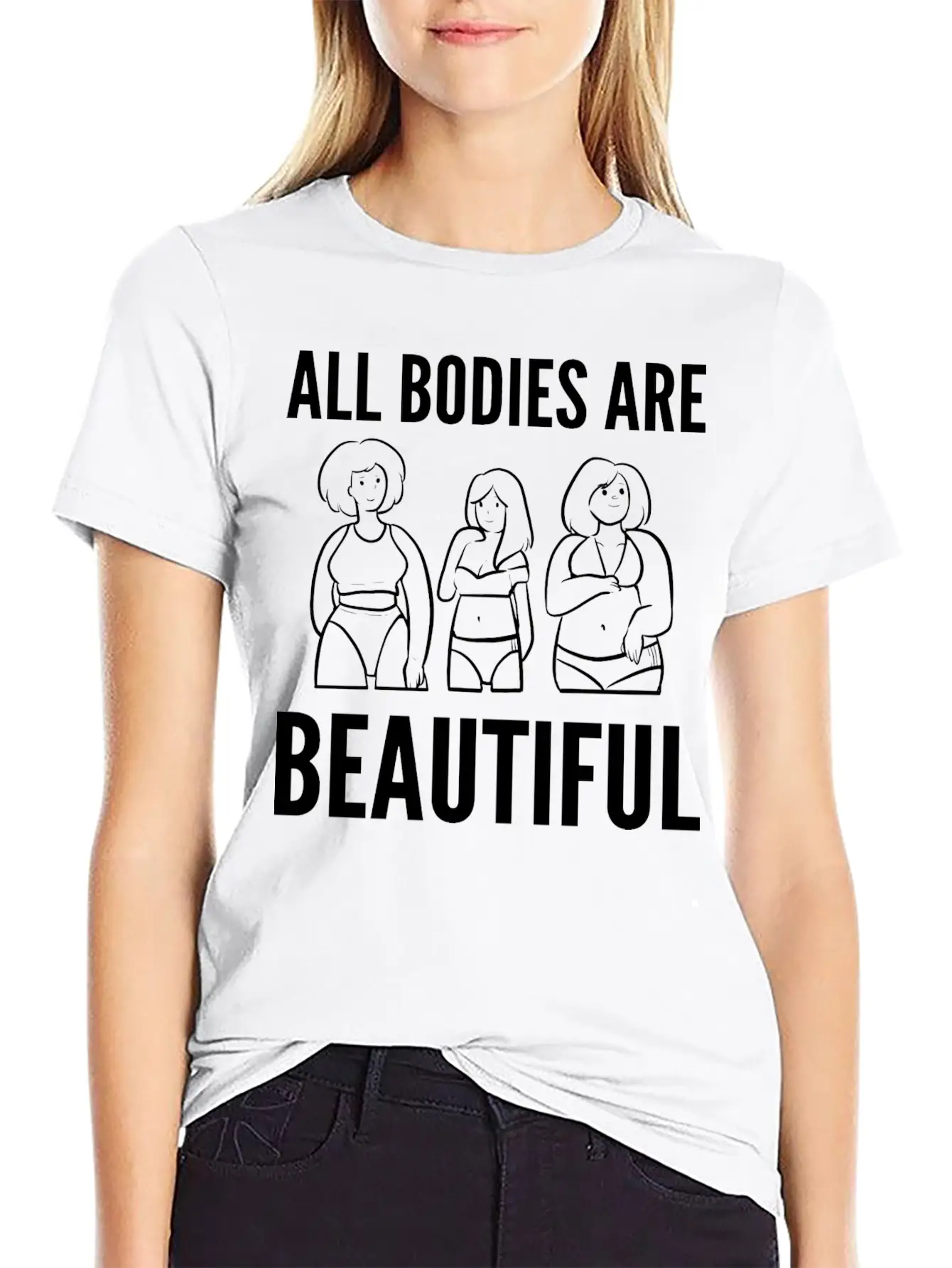 Bodies Are Beautiful Self Confident Gift Unisex Casual T-Shirt – Clean Design For Daily Comfort