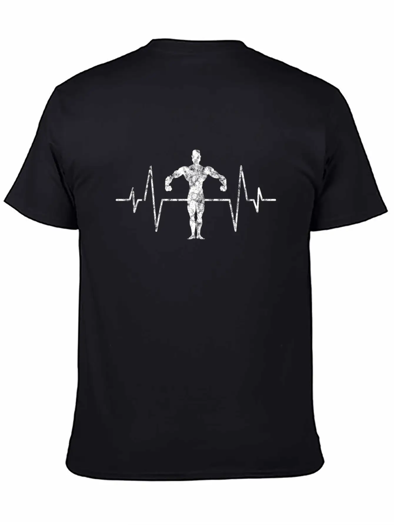 Body Building Heartbeat Unisex Short Sleeve Soft Cotton T-Shirt – Casual Everyday Wear