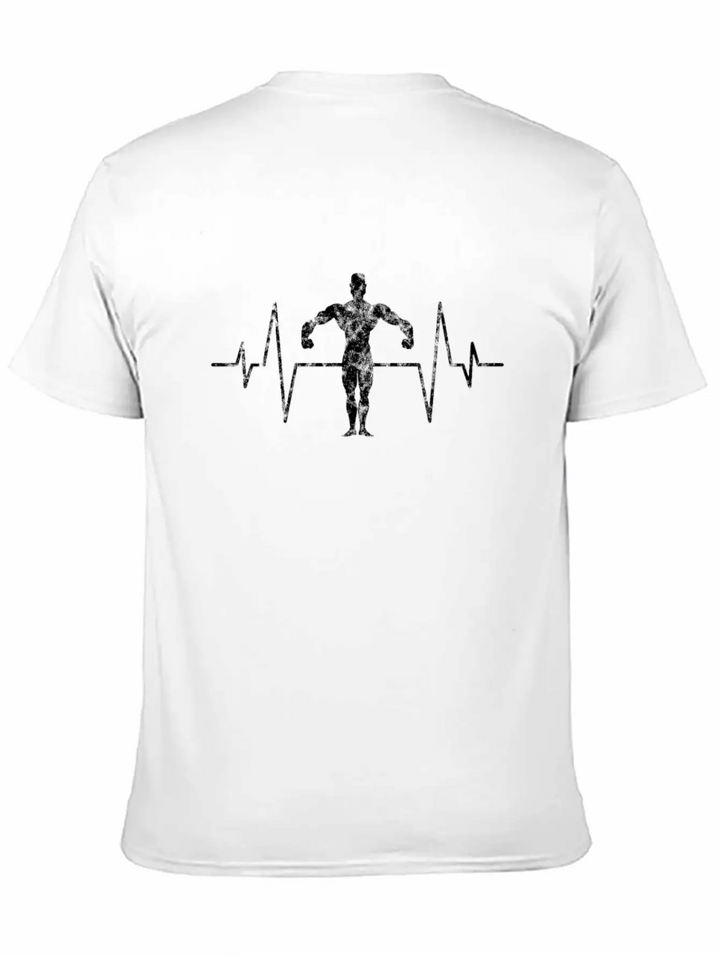 Body Building Heartbeat Unisex Short Sleeve Soft Cotton T-Shirt – Casual Everyday Wear